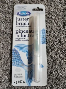 Satin Ice Food Color Luster Brush Edible Glitter, Silver Argent - Picture 1 of 1