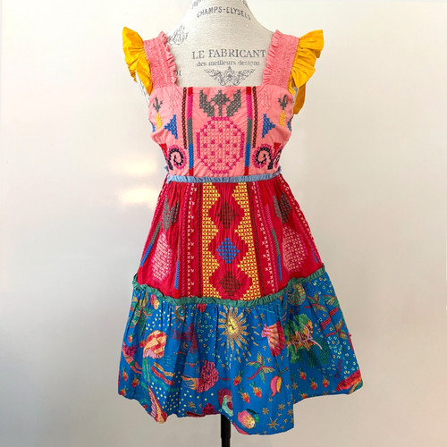 PALM ANGELS Farm Rio Anthropologie Mini Abito Sole Ricamato Bambola Donna S NUOVO