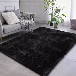 Fluffy Plush Shaggy Area Rug, Soft Furry Fur Carpet for Living Room & Bedroom - Picture 1 of 13