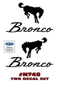 N748 FORD BRONCO - BRONCO with HORSE - DECAL SET - 6.25" TALL - TWO DECALS - Bild 1 von 1