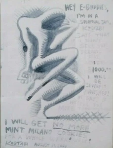 Mark Kostaby Marker On Paper Unique Work Cm 31X23 August 2000 With Authenticity - Picture 1 of 2