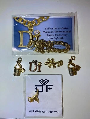DIAMONDS INTERNATIONAL 8” BRACELET DI Logo/4 Charms Caribbean Cruise & FREE Gift - Image 1 of 2