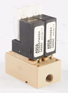 Pair of 24v ASCO Rocker Solenoid Fluid Isolation Valve SCS067A094 w/Manifold - Picture 1 of 5