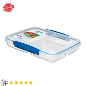 Multi Split Food Storage Container 3 Compartment Snack Lunch Stackable BPA Free - Picture 1 of 2