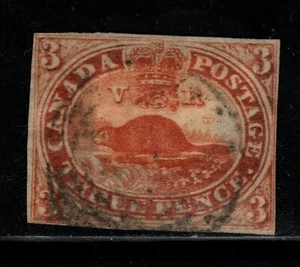 Canada UN #4vii Major Re-Entry Pos. 47 Pane A, Used, Light Target, Used VF. - Picture 1 of 4