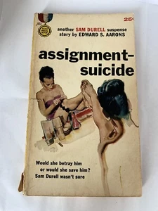 Assignment-Suicide Edward Aarons 1956 Sam Durell Series Gold Medal Paperback - Imagen 1 de 10