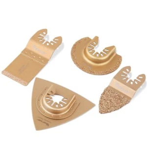 4 Stück Universal Hartmetall Körnung Oszillierend Multitool Sägeblatt Fugenabbau Set - Bild 1 von 12
