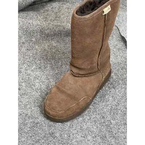 Bearpaw Shearling Boots Womens Sz 8 Brown Suede Sheepskin Faux Fur Lined - Picture 1 of 9
