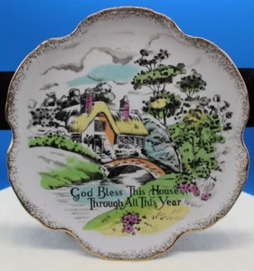 Vintage Home Decor Plate "God Bless Our Home Through All This Year" - Picture 1 of 3