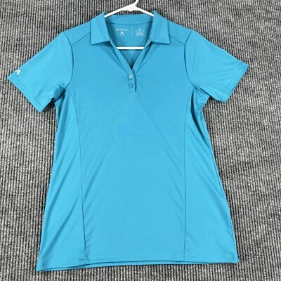 Camisa Polo Antigua Para Mujer Mediana Azul Teal Manga Corta Golf Ligera Suave Foto 1 de 4