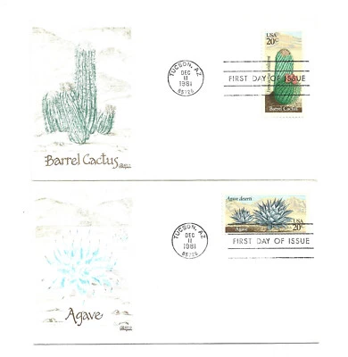 1942-45 Desert Plants, Bazaar, set of 4 single FDCs - Image 1 of 2