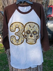 Official THE MAVERICKS Band Sugar Skull Graphic Print Raglan Size S t-Shirt NWOT - Picture 1 of 3