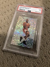 Michael Jordan 1992 Panini Sticker # 102 PSA 7 Chicago Bulls Prism Refractor