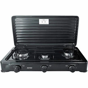 Cocina de Gas Portátil para camping 3 quemadores Negra SMILE KN-03/1KB - Imagen 1 de 11