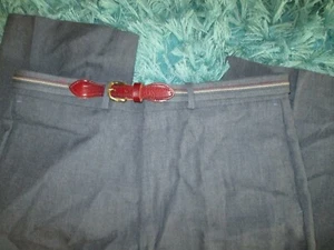 men's vintage 34 x 30 farah blue pants w/ belt * excellent - Picture 1 of 4