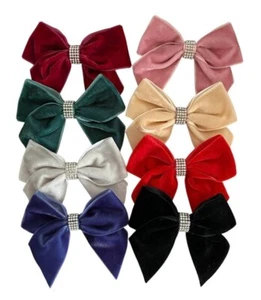 Samtband Weihnachten Haarschleife Alligatorclip Diamant Detail Schule 🙂 🙂 - Bild 1 von 11