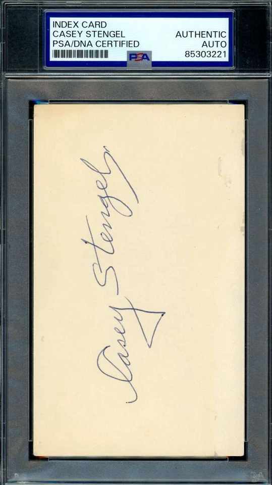 Casey Stengel PSA DNA Coa Signed 3x5 Index Card Autograph - Image 1 of 1