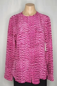 Equipment Femme Women’s Pink Snakeskin Print Silk Tunic Blouse Size L - Picture 1 of 7