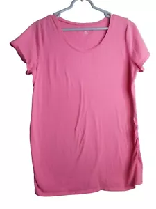 Bump Start Damen rosa Umstandstop Kurzarm geraffte Seiten Größe Large - Bild 1 von 7