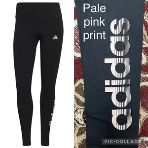 ADIDAS WOMENS ESSENTIAL LEGGINGS BOTTOMS LOGO RUNNING PANT BLACK XS,S,M,L,XL - Picture 1 of 4