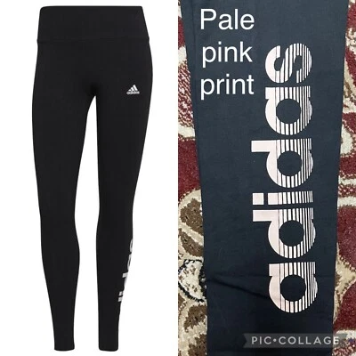 ADIDAS WOMENS ESSENTIAL LEGGINGS BOTTOMS LOGO RUNNING PANT BLACK XS,S,M,L,XL - Image 1 of 4