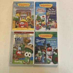 Lot of 4 Veggie Tales DVD Movies Christian Animated Series All Tested & Works - Picture 1 of 1