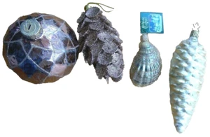4 adornos de Navidad piñas Alemania OWC ostra bola facetada bronce brillante - Imagen 1 de 12