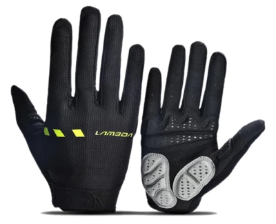Lambda/Lameda Cycling Bike Gloves Long Finger Black & Lime Green  size S to 2XL - image 1 of 2
