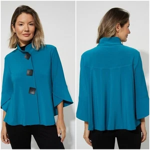 Joseph Ribkoff Swing Cape Jacke Oberteil eckige Knöpfe Größe 10 - Bild 1 von 10