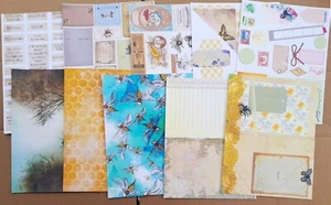 Gelbes DIY Kit Junk Journal 10 Blatt Papier Sammelalbum Ephemera Biene Honig Vintage - Bild 1 von 9