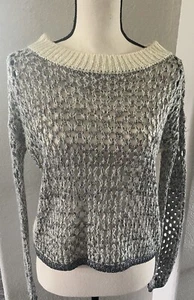 NWT Chelsea & Violet Sweater Open Knit Cropped Metallic Pullover Size XS $98 - Picture 1 of 3