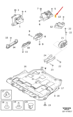 VOLVO XC40 Left Side Engine Mounting Pad 32325236 NEW GENUINE - Image 1 of 2