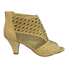 Pierre Dumas gold glitter and studded heels