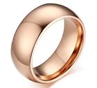 Men's Tungsten Carbide Rose Gold Tone Polished Comfort Fit Wedding Ring Band 8MM