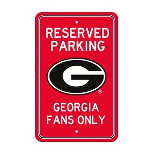 Fanmats NCAA Georgia Bulldogs Reserved Parking Sign Large Decor 12"x 18" - Picture 1 of 2