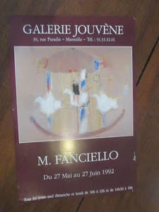 Affiche d'Exposition Maurice Fanciello Galerie Jouvène 1992 63 cm sur 43 cm 231 - Imagen 1 de 3