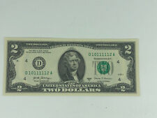 Authentic Uncirculated Two Dollar Bill Crisp $2 Sequential Notes 4/5/6 of a kind