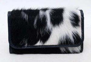 Cartera sin asas 100 % cuero de vaca real pelo ON Western damas W-42 - Imagen 1 de 6