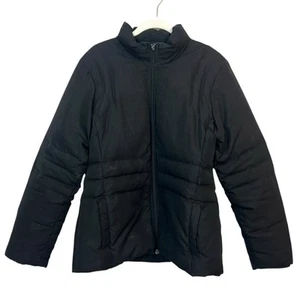 Giorgio Armani Black Duck Down Puffer Jacket sz M 42 Winter Cozy Chic Designer - Picture 1 of 14
