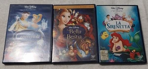 Disney Italian Dvd LOT OF 3 La Cenerentola, La Bella E La Bestia, La Sirenetta - Picture 1 of 3