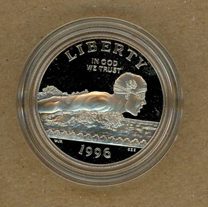 1996-S Olympic Swimming Half Dollar US Mint Proof 50C Commemorative Coin - Picture 1 of 2