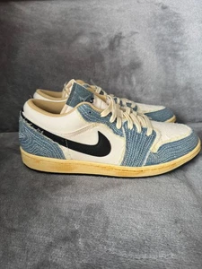 Jordan 1 Low SE WRMK Sashiko Denim taglia 9uk - Foto 1 di 6