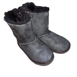UGG Australia Uggs 3280K Bailey Bow Niños Niñas Talla 1 Negro Gamuza Piel de Oveja Botas - Imagen 1 de 9