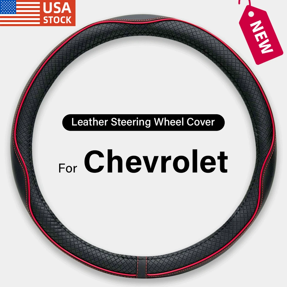 Customized Car Steering Wheel Cover Leather For Chevrolet Silverado 14½-16 inch - Изображение 1 из 4