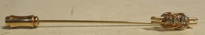 Vintage goldfarben Wickeloptik klar Strass unbekannt Stick Pin Hut Tack 2-5/8" - Bild 1 von 14