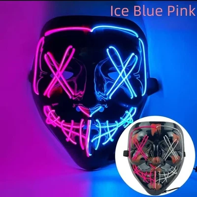 LED Purge Maske - Kostüm Maske steuerbar für Halloween, Fasching & Karneval - Bild 1 von 4