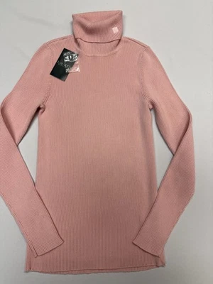 Suéter feminino Ralph Lauren gola alta pequeno algodão rosa LRL novo com etiquetas 👀🔥 - Imagem 1 de 4