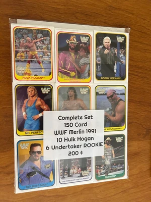 RARE FULL SET 1991 Merlin WWF Italian Wrestling Cards 150 cards  Mint Condition - Image 1 of 2