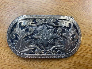 Hebilla de cinturón floral tono plata - Imagen 1 de 4