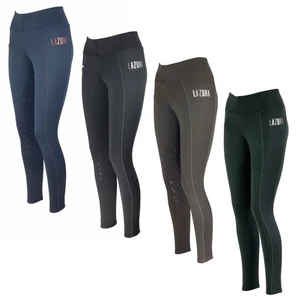 Winter Kinder Reitleggings Silikon Vollbesatz LISA Lazura schwarz blau Reithose - Bild 1 von 14